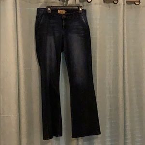 Size 12 - High waisted, flare bottom, dark denim